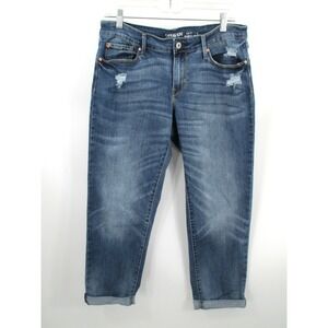 Levi's Denizen Modern Slim Cuffed Jeans Womens 32 Blue Denim Mid Rise Stretch